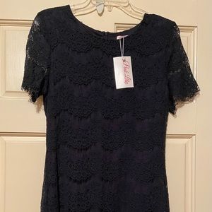 Pink Lily Navy lace dress new